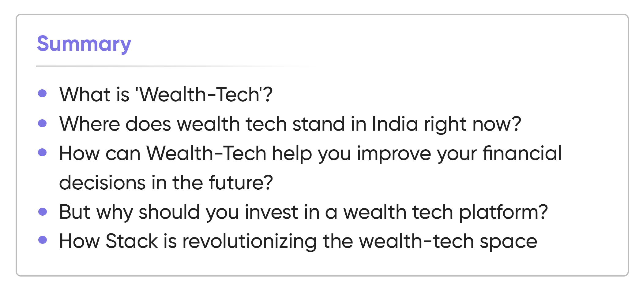 Wealth Tech